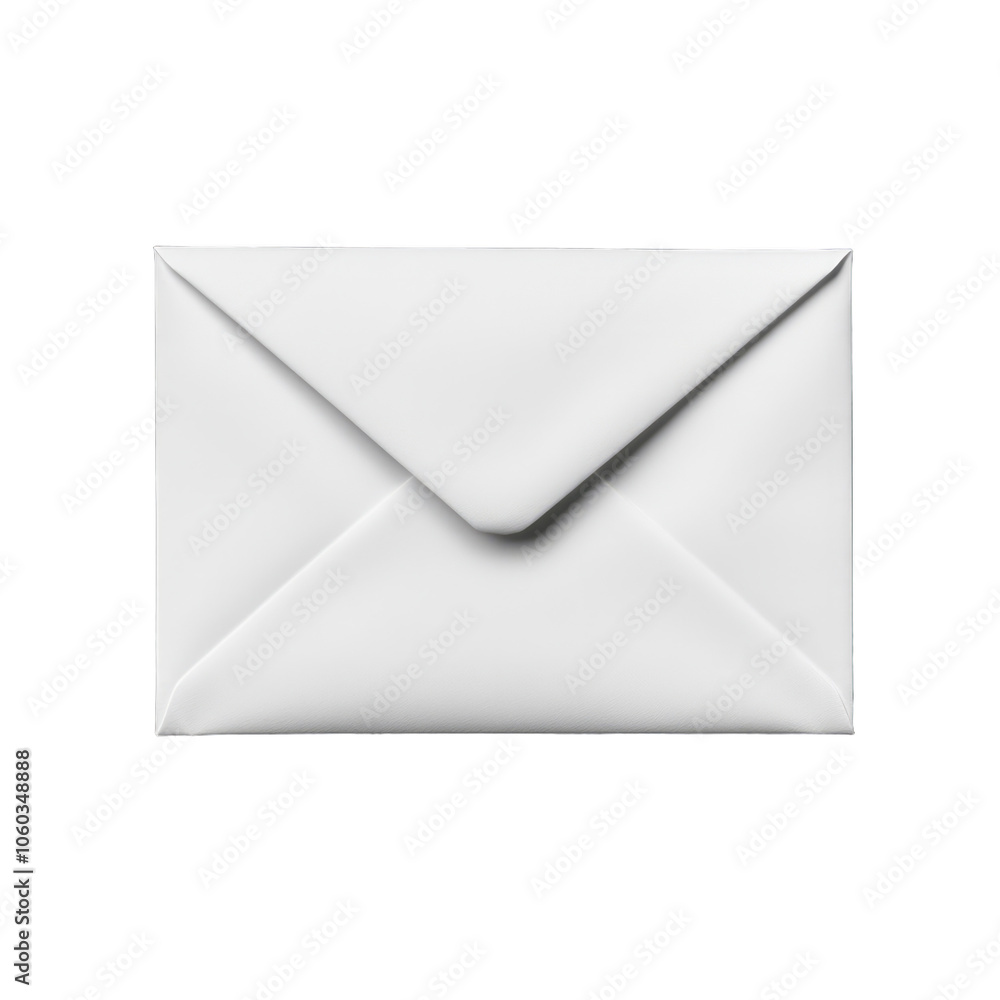 Modern transparent paper envelope with a visible letter peeking out slightly isolated on a transparent background Modern transparent paper envelope with a visible letter peeking out slightly isolated on a transparent background