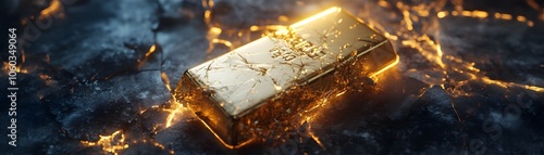 Fragile Gold Bar Encased in...
