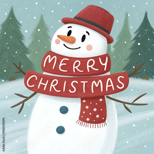 QuotChristmas Greeting Card with Light Blue Backgroundquot photo