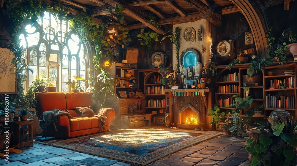 Obraz premium lofi magic fantasy world interior