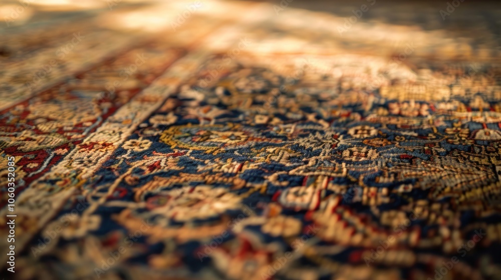 Fototapeta premium close up of a beautiful intricately patterned Persian carpet.