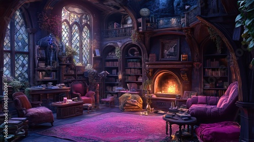  lofi magic fantasy world interior