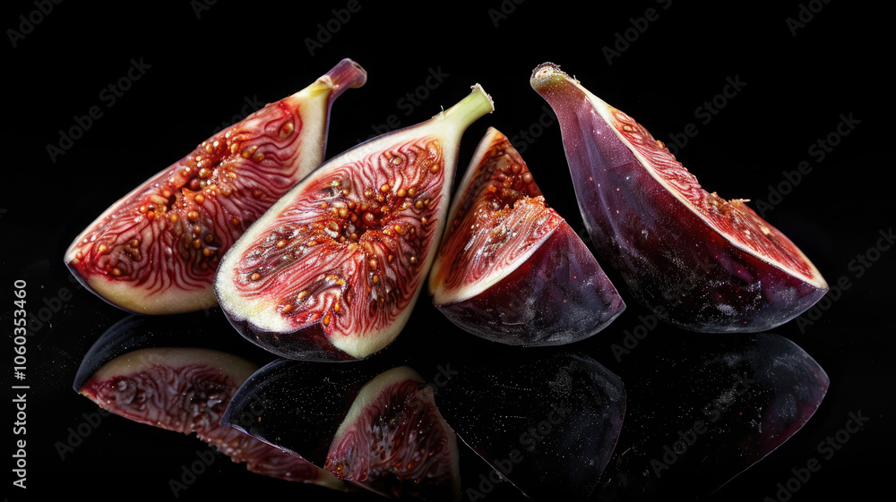 Hyper Realistic Sliced Figs with Studio Lighting Hyper Realistic Sliced Figs with Studio Lighting
