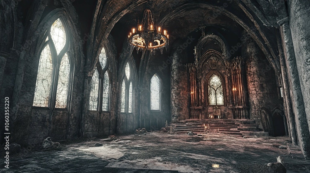 Obraz premium Vampire Castle in a Desolate Land interior