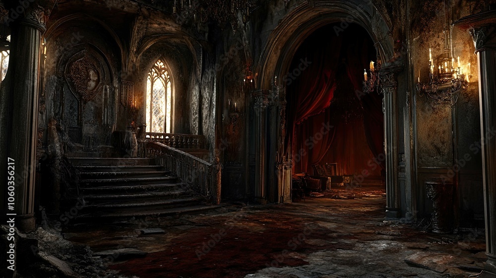 Obraz premium Vampire Castle in a Desolate Land interior
