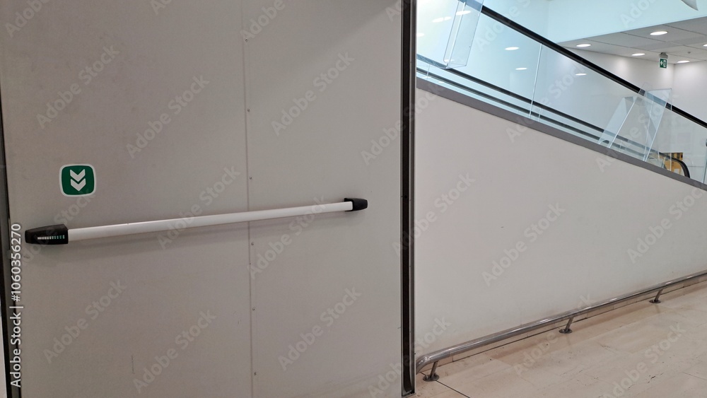 Porta con maniglia antipanico Dispositivo di sicurezza essenziale per garantire una via di fuga in un edificio in caso di pericolo e incendio Porta con maniglia antipanico Dispositivo di sicurezza essenziale per garantire una via di fuga in un edificio in caso di pericolo e incendio