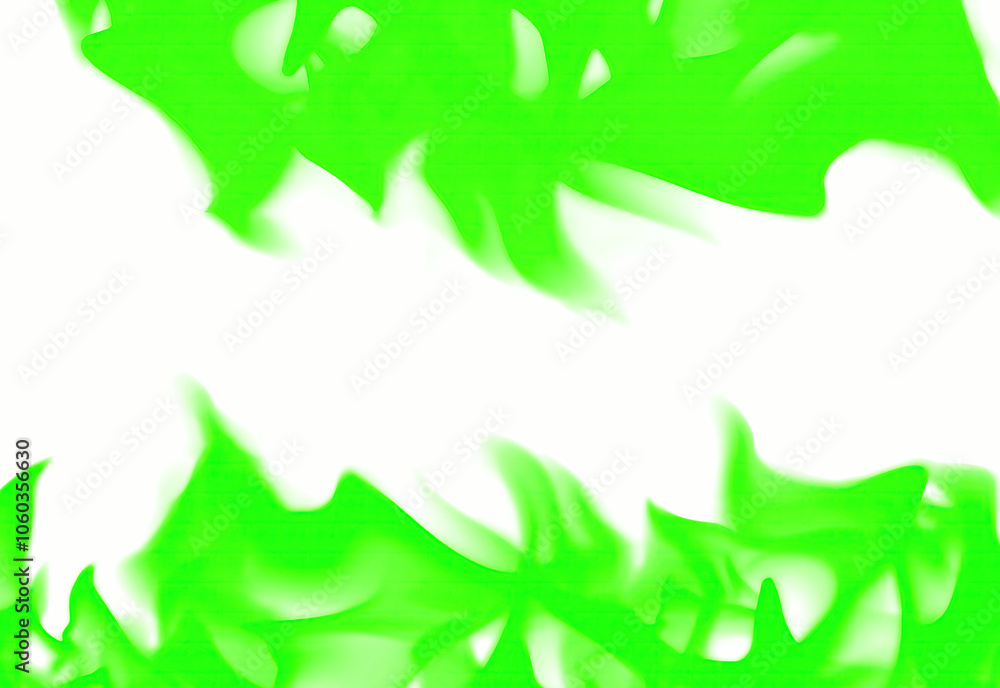 Green fire on a white background texture Green fire on a white background texture