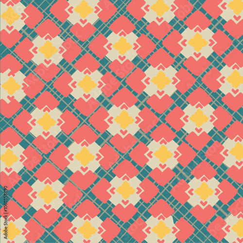 レトロ柄　花