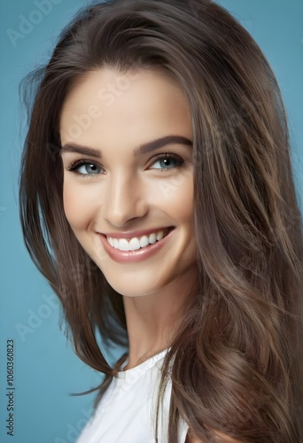 Radiant Beauty: Portrait of a Smiling Woman