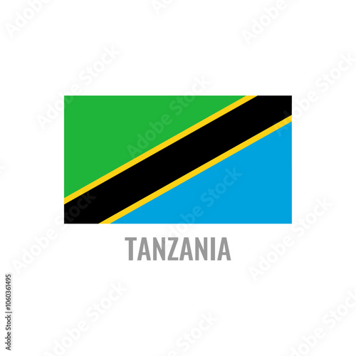 Free Download Tanzania flag icon. The country sign. Rectangle shape. Isolated on a white background. Vector image. - GFXLoad