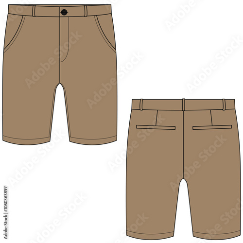 Chino short pants design. chino short pants mockup	
