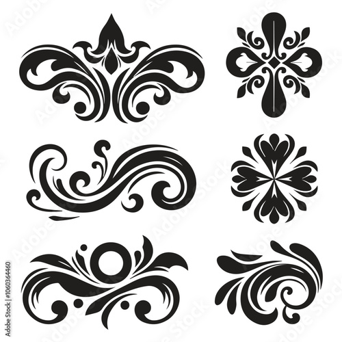 ornament Vintage Decorative Floral  Elements, ai generated