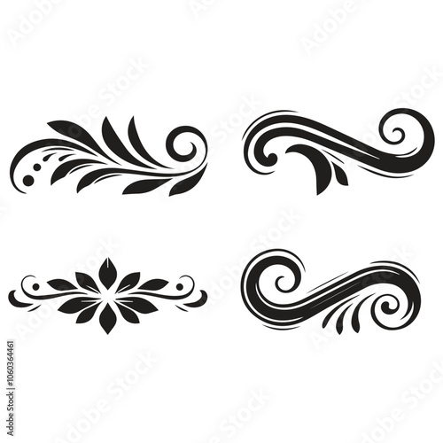 ornament Vintage Decorative Floral  Elements, ai generated