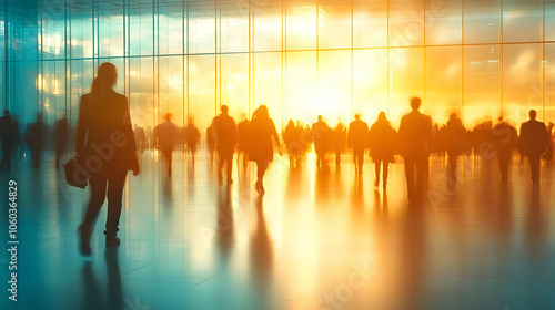 Silhouettes of People Walki...