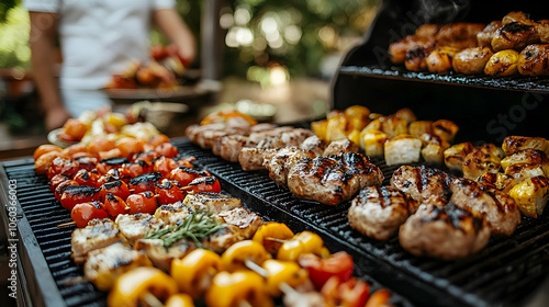 Grilled Food on a Barbecue ...