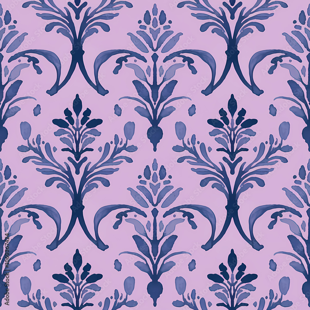 acanthus pattern, lavender surface design pattern, soft watercolor illustration acanthus pattern, lavender surface design pattern, soft watercolor illustration