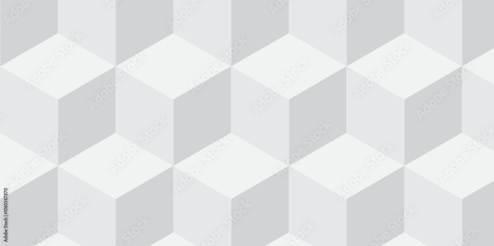 Seamless white geometric cube creative concept triangle overlapping overlap square technology background. geometric digital cubes fabric and wallpaper grid block texture background. Seamless white geometric cube creative concept triangle overlapping overlap square technology background. geometric digital cubes fabric and wallpaper grid block texture background.