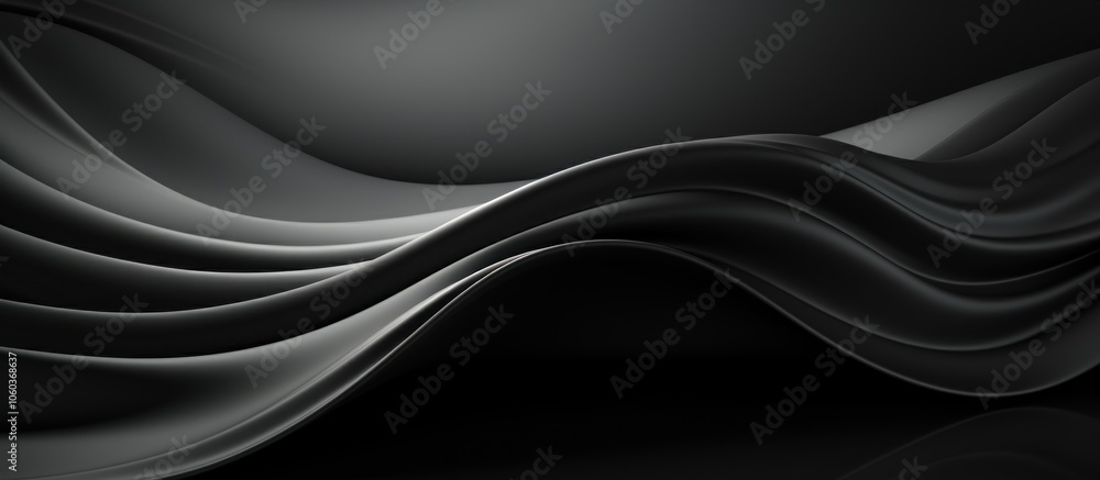 A smooth, flowing abstract design in shades of black, evoking elegance and depth. A smooth, flowing abstract design in shades of black, evoking elegance and depth.