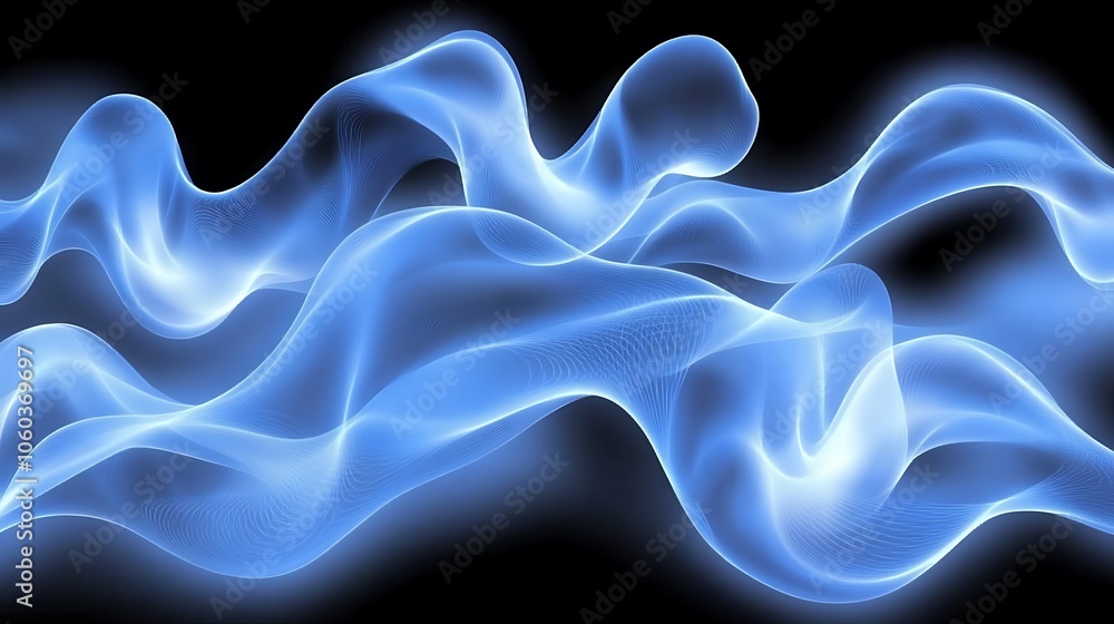Obraz premium Abstract Blue Smoke Background Simple Neutral Background with Free Space for Design