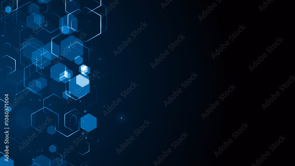 Fototapeta premium Technology tunnel digital business corporate abstract particles hex presentation broadcast background