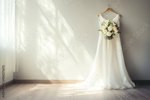 The image presents a minimalistic wedding background designed with simplicity and elegance. 