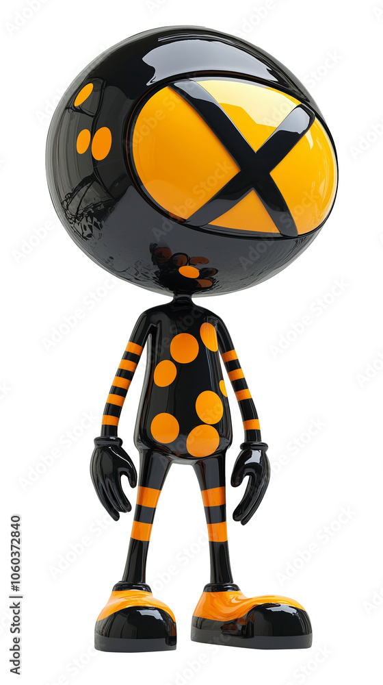3d cartoon little man with error eyes on white background, png 3d cartoon little man with error eyes on white background, png