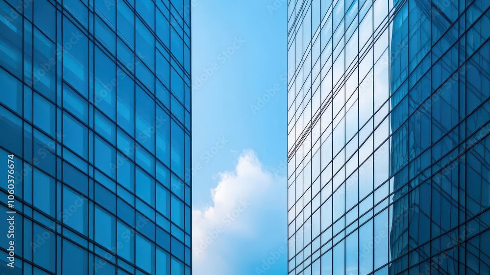 Modern skyscrapers reflect the blue sky, showcasing a striking architectural design and the beauty of urban development. Modern skyscrapers reflect the blue sky, showcasing a striking architectural design and the beauty of urban development.