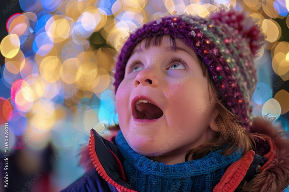 Amazed Child at Christmas Lights Amazed Child at Christmas Lights