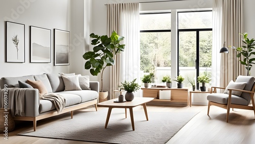 Beautifully Designed Living Room Combining Warm Tones, Wooden Furniture, and Indoor Plants for a Serene Retreat (90)