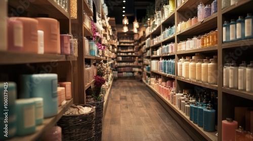 An inviting aisle in a home goods store, featuring a variety of scented candles, decorative items, and home fragrances arranged attractively.