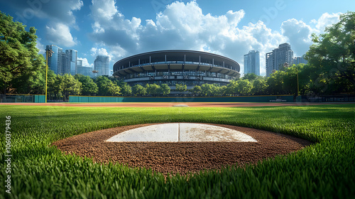 Home Plate at Baseball Stad...