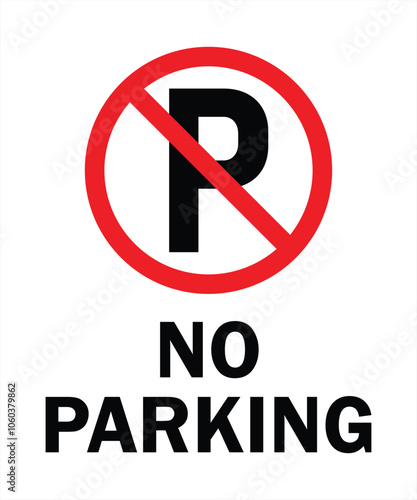 No parking vector sign on white background