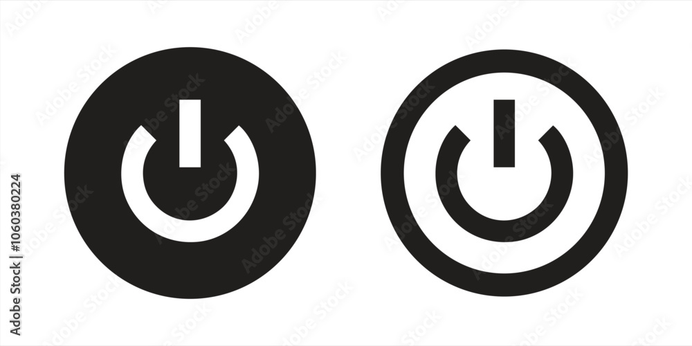 Power button icon vector isolated on white background, logo concept of power button sign on white background, Power button icon vector isolated on white background, logo concept of power button sign on white background,
