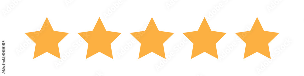 Yellow star set on white background, Vector illustration, editable stroke. Yellow star set on white background, Vector illustration, editable stroke.