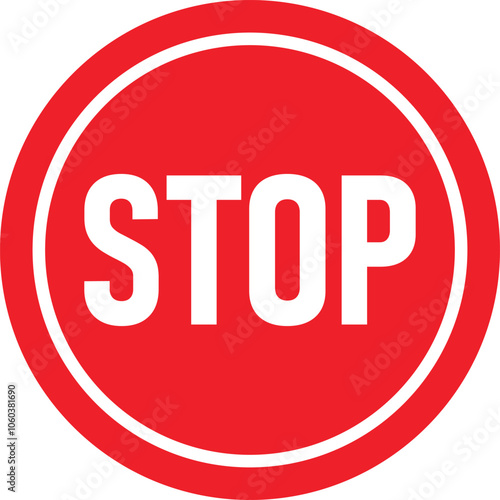 Red stop sign icon vector illustration