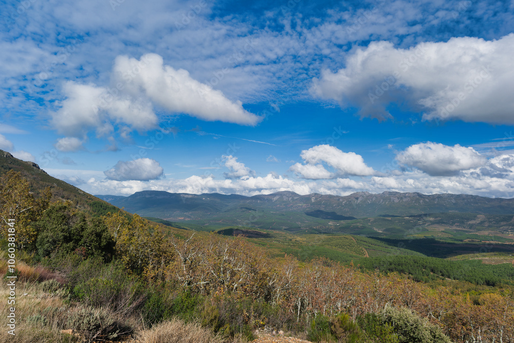 view, landscape, mountains, nature, autumn, sky, clouds, spain,