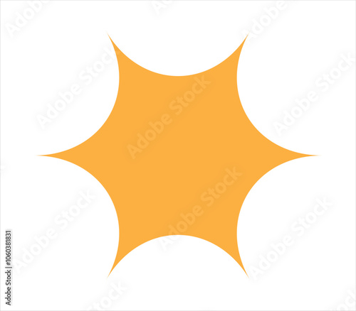 Yellow star on white background, Vector illustration, editable stroke.