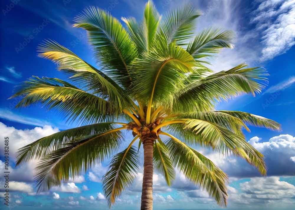 Obraz premium palm tree on blue sky