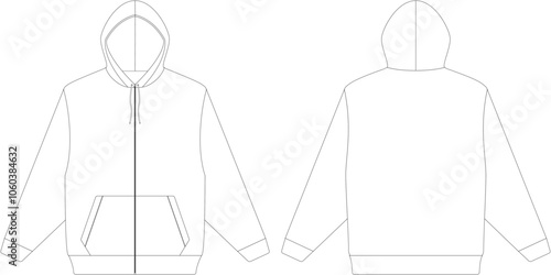 Hoodie Zip Oversized Template