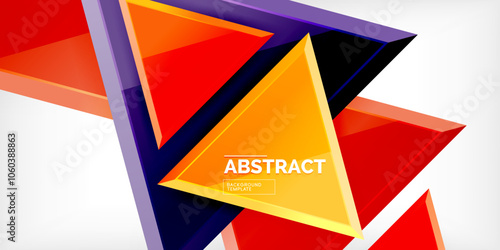 Triangle glass shapes geometric abstract background. Vector Illustration For Wallpaper, Banner, Background, Card, Book Illustration, landing page