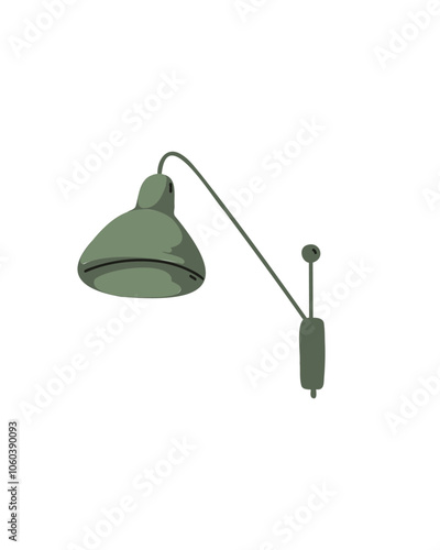 Elegant green lamp with a brass base, art deco style, giving a luxurious touch to any room.