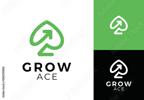 ace spade with arrow logo combination. casino, poker, finance, consulting symbol vector design