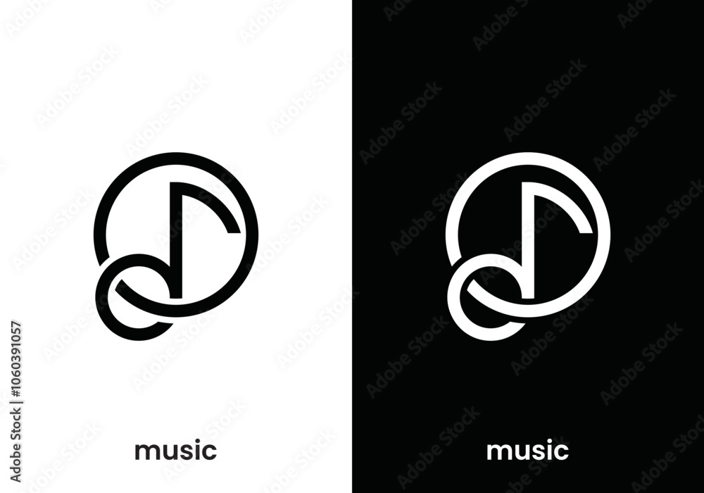 Fotografie music note logo design