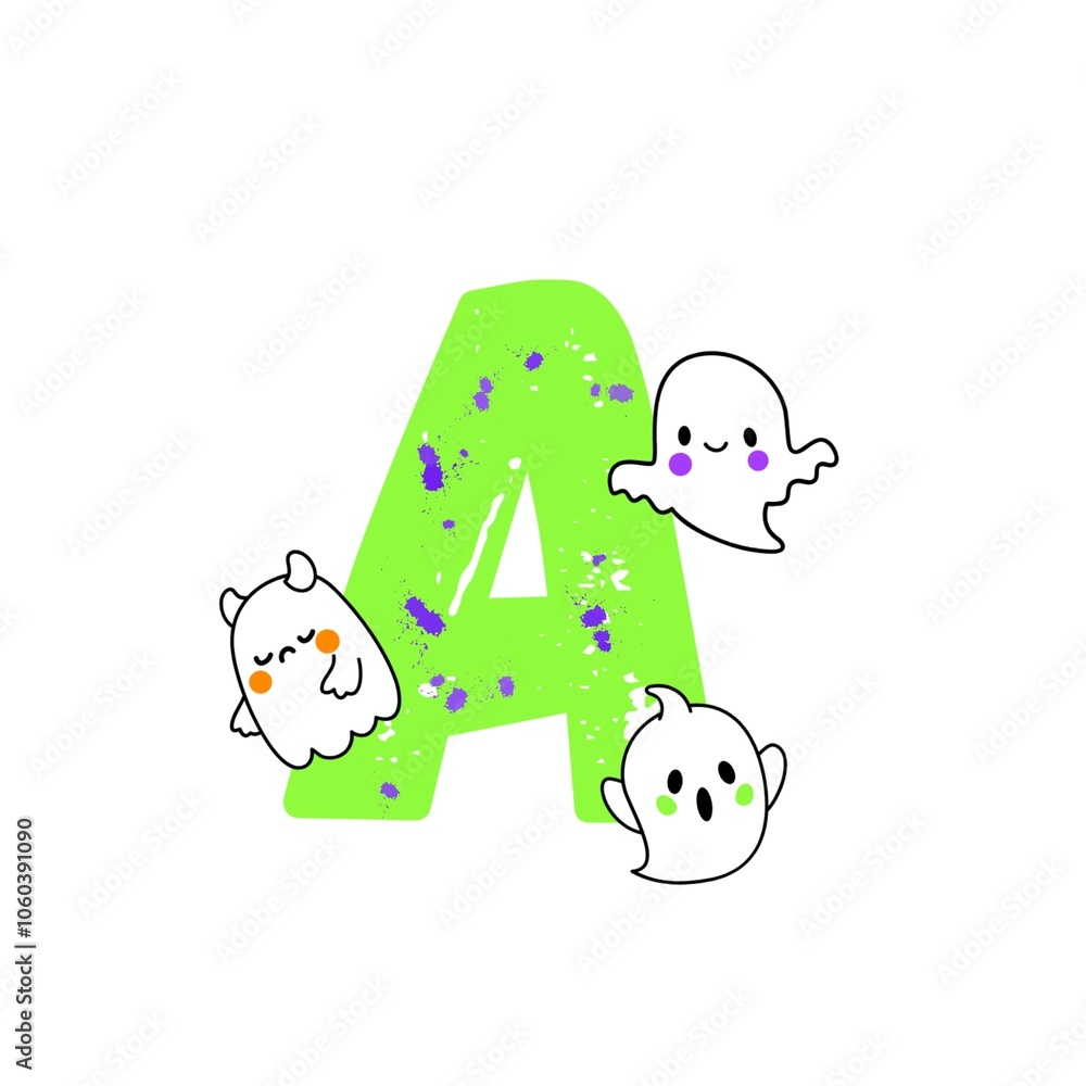 Obraz premium Halloween alphabet fonts T, Halloween alphabets a to z