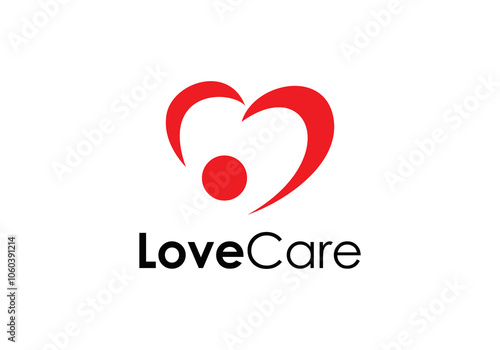 Wallpaper Mural love heart with people health care logo vector design Torontodigital.ca
