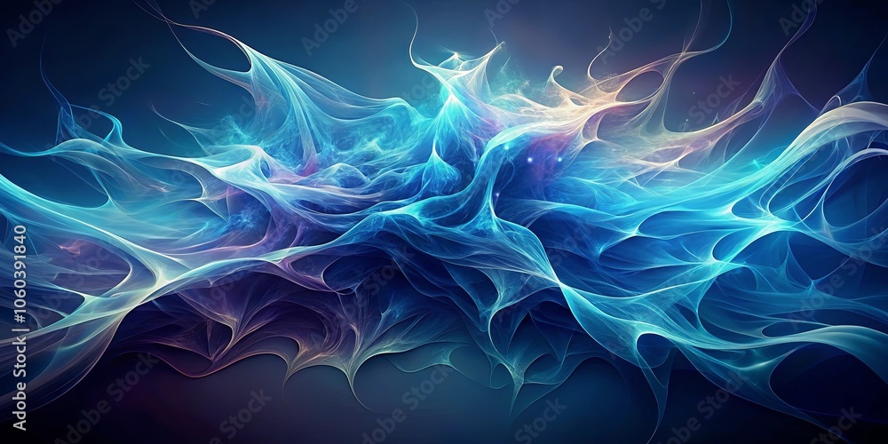 Obraz premium Abstract Tapestry of Intertwined Ethereal Hues in a Celestial Symphony of Blue and White