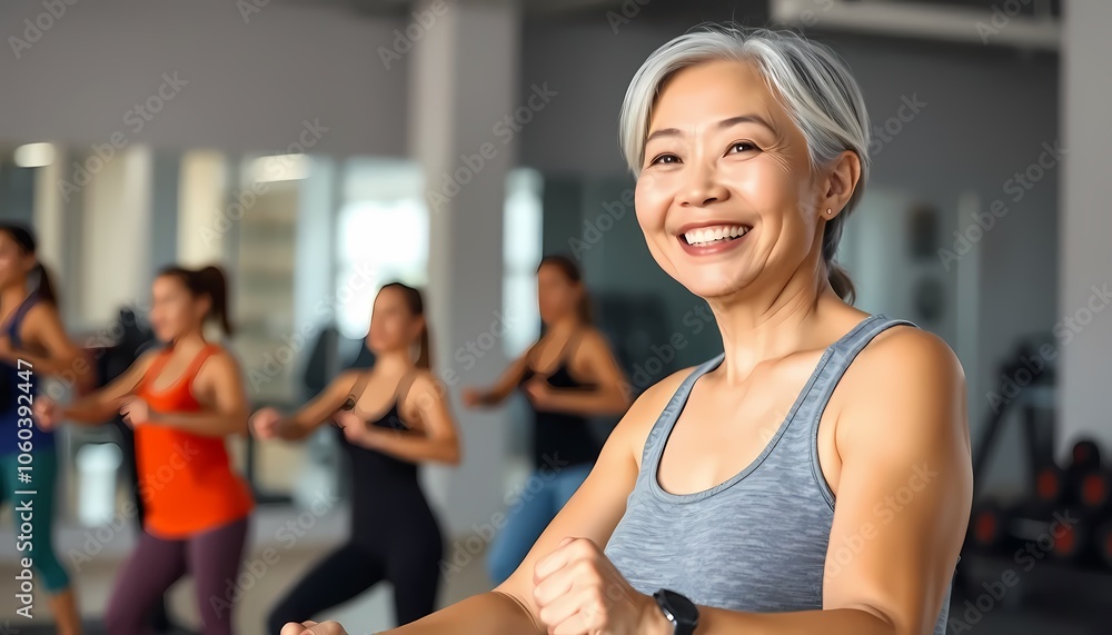 Obraz premium Active Senior Woman at Gym