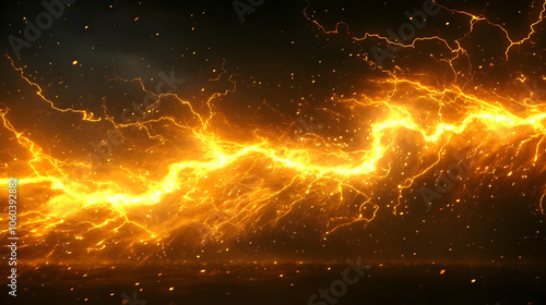 Golden Lightning Abstract B...