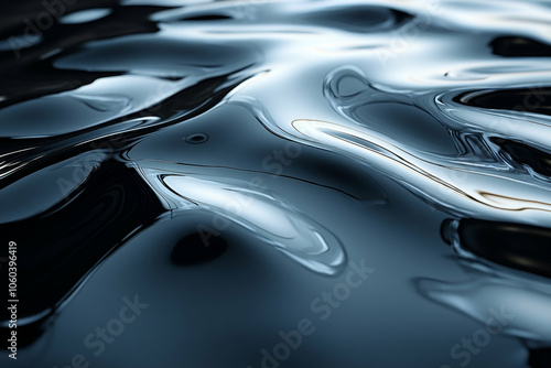 Wallpaper Mural A close-up of smooth, reflective water with gentle waves, showcasing a monochromatic, glossy surface and a sense of tranquility. Torontodigital.ca