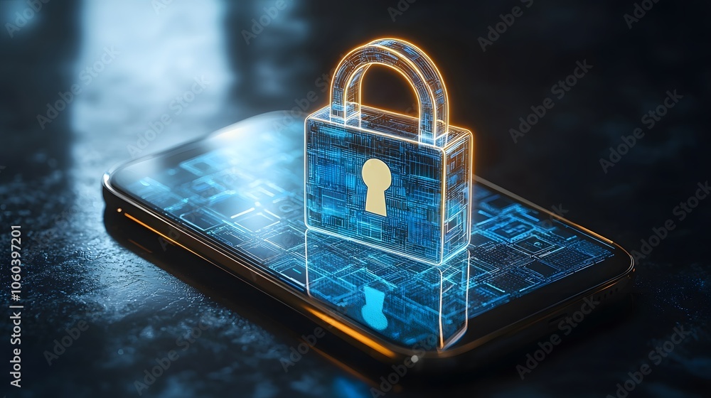 Glowing Lock Icon for Data Protection Glowing Lock Icon for Data Protection